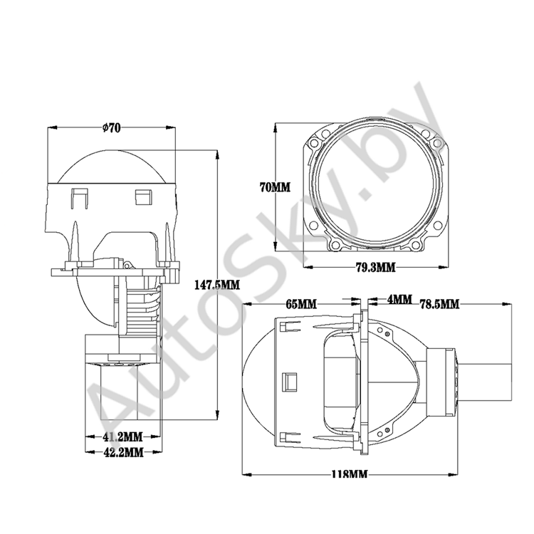 BiLed светодиодные модули OptiX RB3 (матрица 3570 + Osram) 50-60w