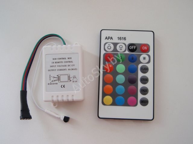 RGB-контроллер LN-IR24B (12V, 72W, IR-ДУ)