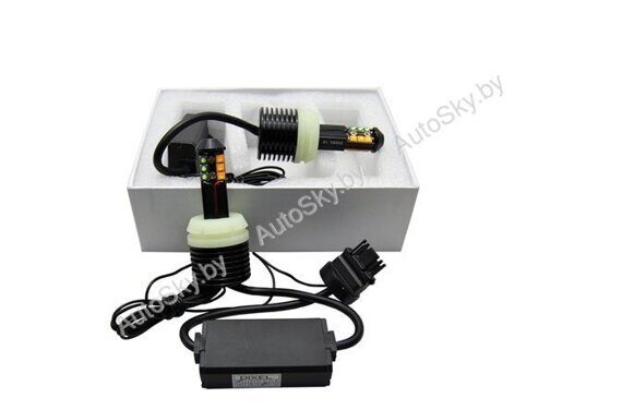 Лампа светодиодная LED T25 (3156) 40W (CREE) Функция ДХО+Поворот (Белый+Желтый) 12V (Комплект-2 шт.)